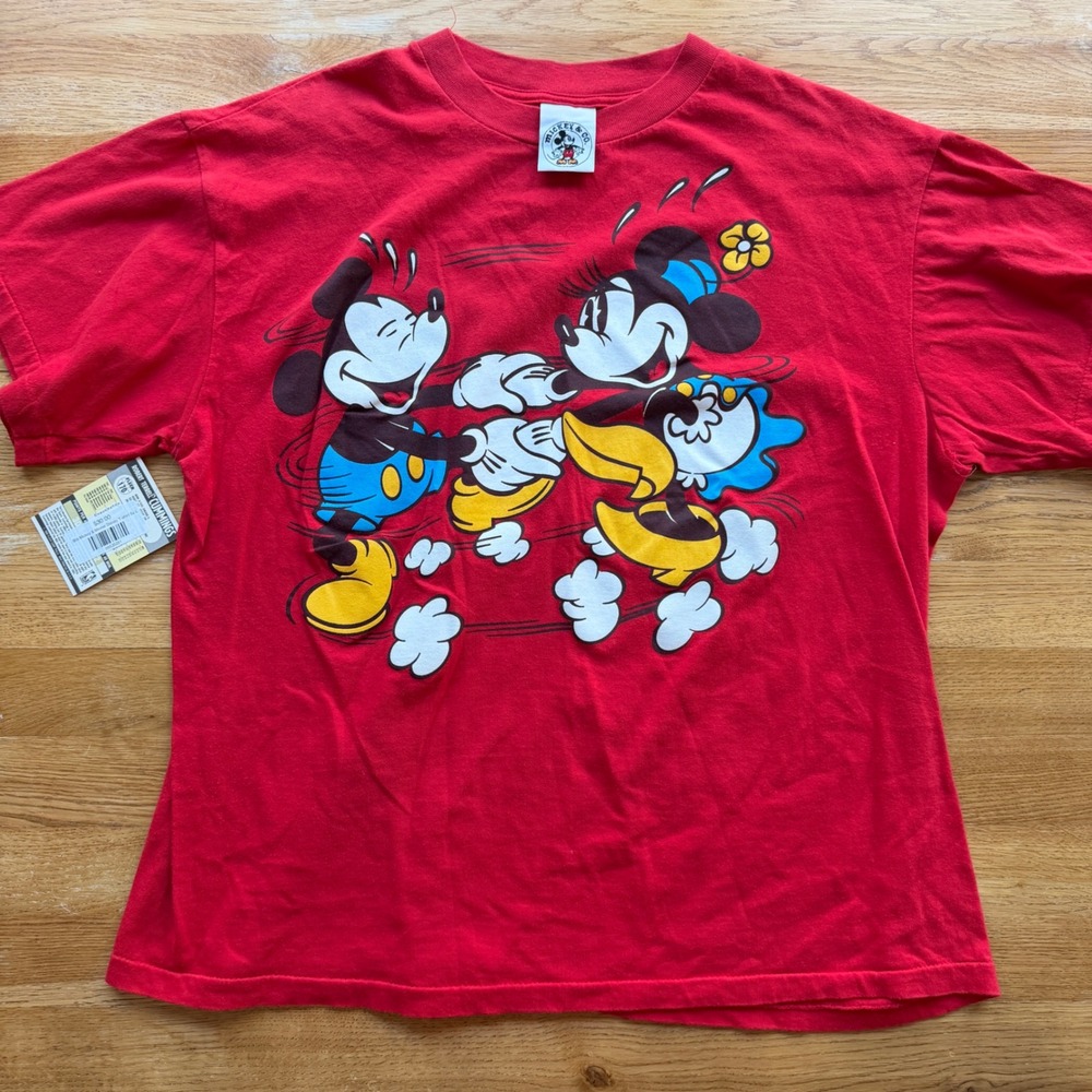 Vintage 90s Mickey & Co Disney Mickey Minnie Mouse Red Graphic T-Shirt Large